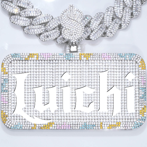 CUSTOM LETTER NECKLACE 3D COLORFUL SQUARE