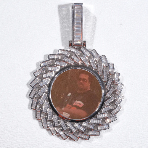 Large 3D Baguette Custom Picture Pendant