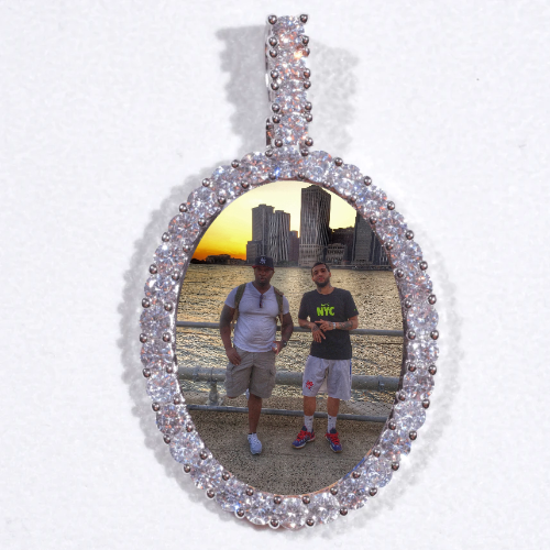 Large 3D Oval Custom Picture Pendant