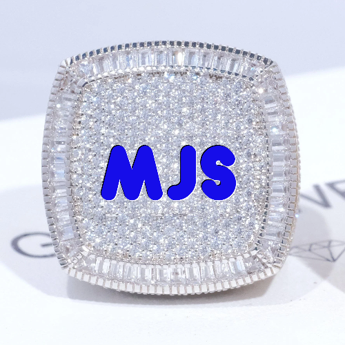 CUSTOM LETTER 3D ICED RING