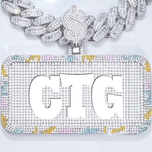 CUSTOM LETTER NECKLACE 3D COLORFUL SQUARE