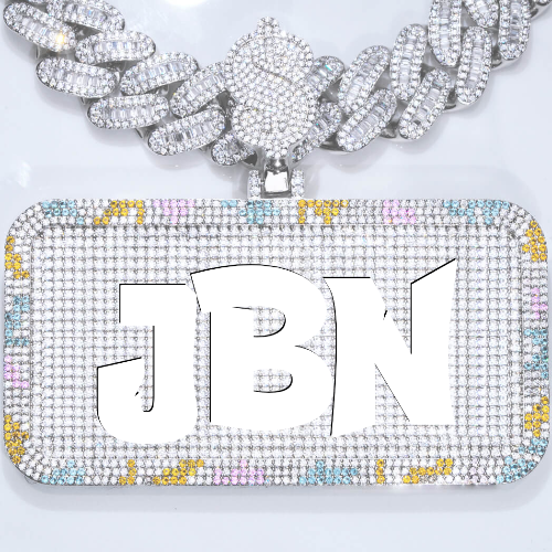 CUSTOM LETTER NECKLACE 3D COLORFUL SQUARE
