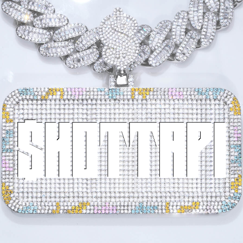 CUSTOM LETTER NECKLACE 3D COLORFUL SQUARE