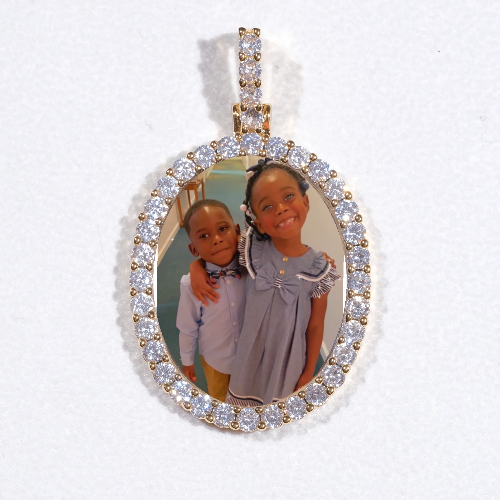3D Oval Custom Picture Pendant
