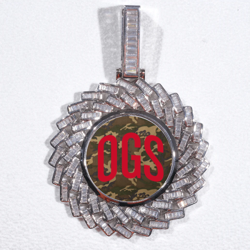 Large 3D Baguette Custom Picture Pendant
