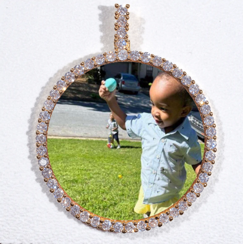 LARGE 3D CIRCLE CUSTOM PICTURE PENDANT