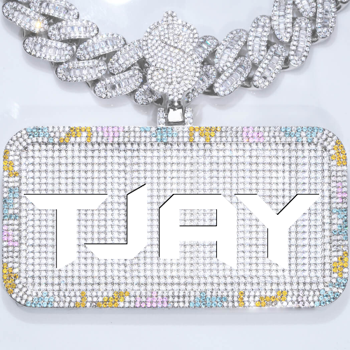 CUSTOM LETTER NECKLACE 3D COLORFUL SQUARE