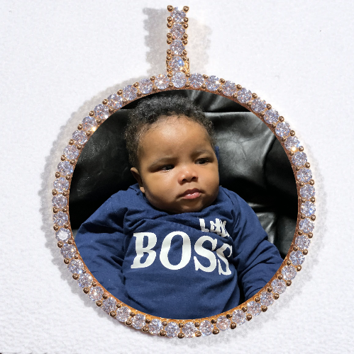 LARGE 3D CIRCLE CUSTOM PICTURE PENDANT