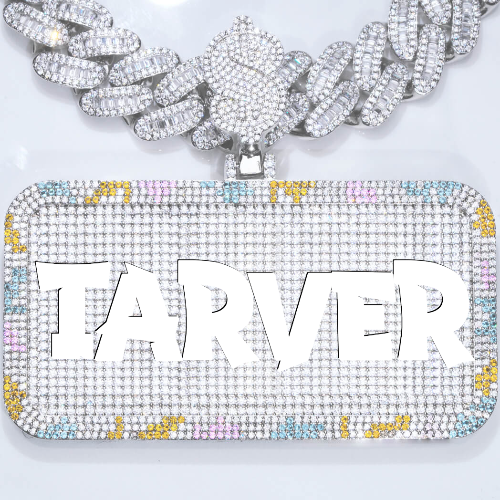 CUSTOM LETTER NECKLACE 3D COLORFUL SQUARE