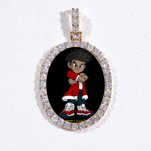 3D Oval Custom Picture Pendant