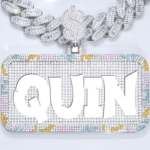 CUSTOM LETTER NECKLACE 3D COLORFUL SQUARE