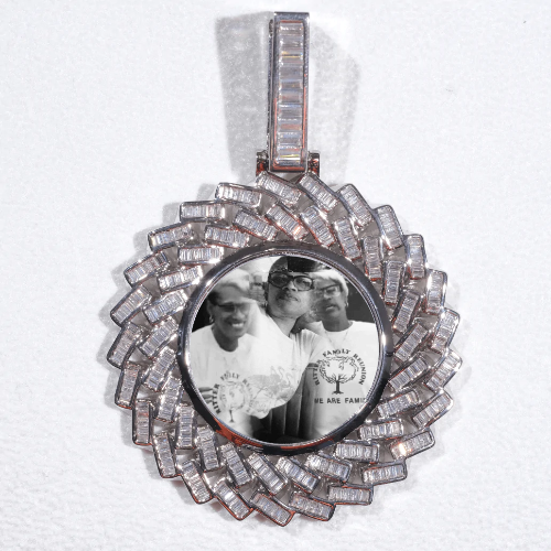 Large 3D Baguette Custom Picture Pendant