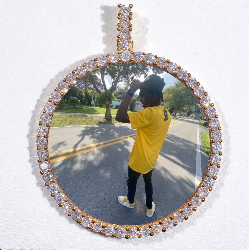 LARGE 3D CIRCLE CUSTOM PICTURE PENDANT