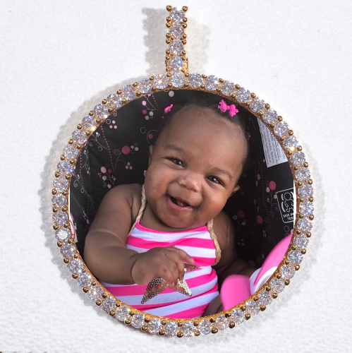 LARGE 3D CIRCLE CUSTOM PICTURE PENDANT