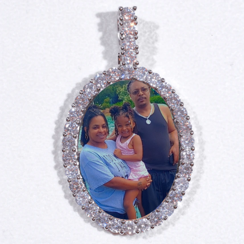 Large 3D Oval Custom Picture Pendant