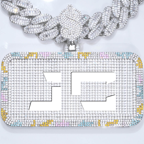 CUSTOM LETTER NECKLACE 3D COLORFUL SQUARE
