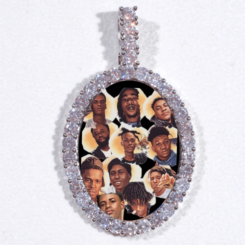 Large 3D Oval Custom Picture Pendant