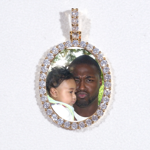 3D Oval Custom Picture Pendant