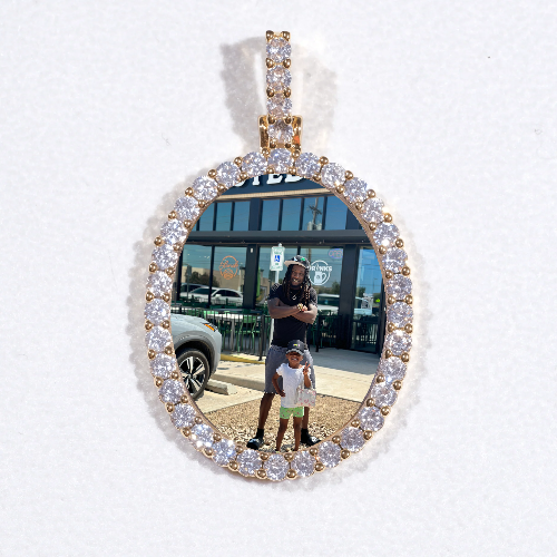 3D Oval Custom Picture Pendant