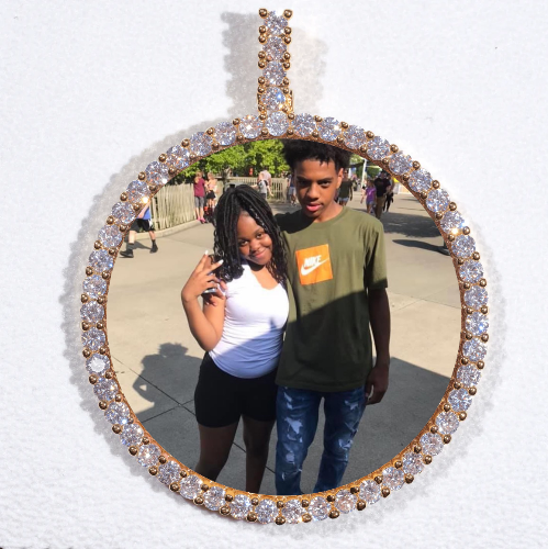 LARGE 3D CIRCLE CUSTOM PICTURE PENDANT