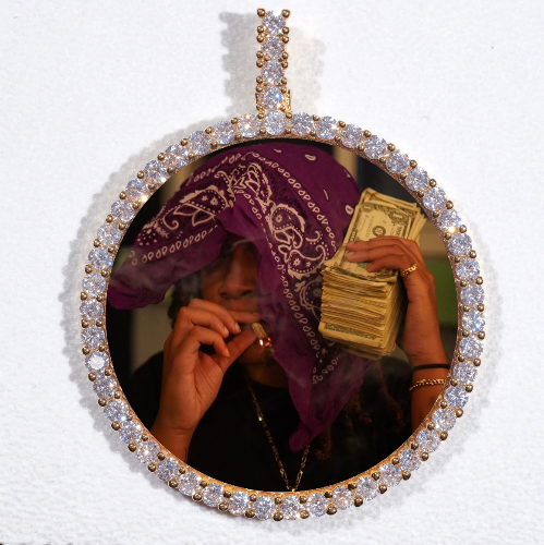 LARGE 3D CIRCLE CUSTOM PICTURE PENDANT
