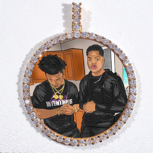 LARGE 3D CIRCLE CUSTOM PICTURE PENDANT