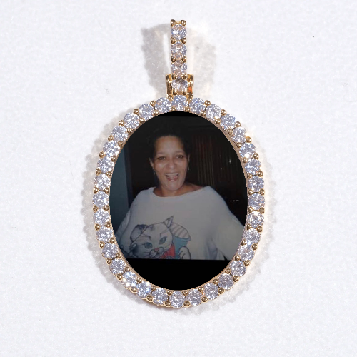 3D Oval Custom Picture Pendant