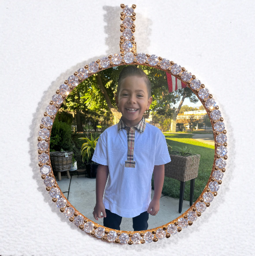 LARGE 3D CIRCLE CUSTOM PICTURE PENDANT