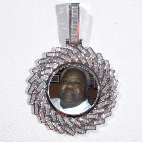 Large 3D Baguette Custom Picture Pendant