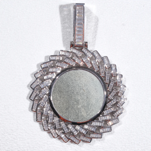 Large 3D Baguette Custom Picture Pendant