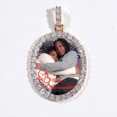 3D Oval Custom Picture Pendant