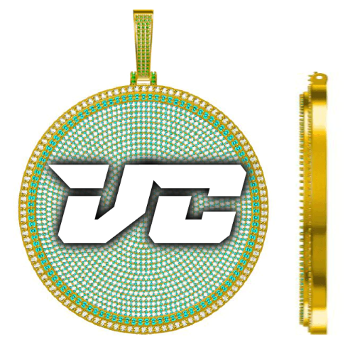 CUSTOM LETTER NECKLACE 3D BIG DISC