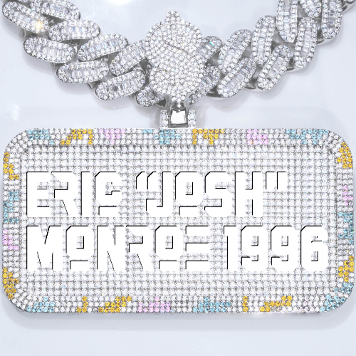 CUSTOM LETTER NECKLACE 3D COLORFUL SQUARE