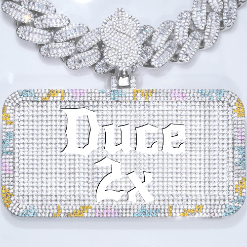 CUSTOM LETTER NECKLACE 3D COLORFUL SQUARE