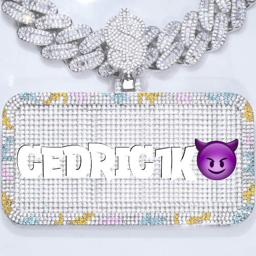 CUSTOM LETTER NECKLACE 3D COLORFUL SQUARE
