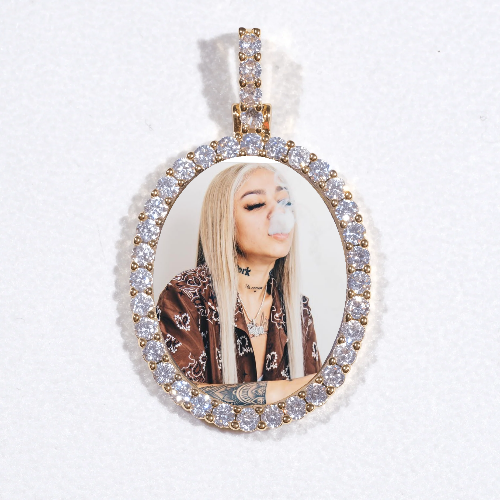 3D Oval Custom Picture Pendant