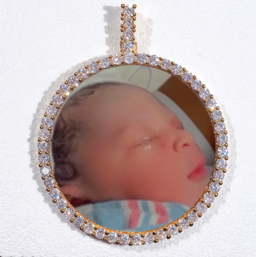 LARGE 3D CIRCLE CUSTOM PICTURE PENDANT