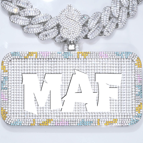 CUSTOM LETTER NECKLACE 3D COLORFUL SQUARE