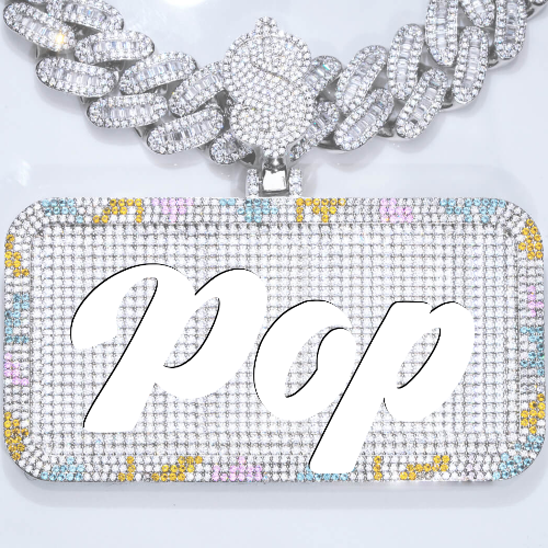 CUSTOM LETTER NECKLACE 3D COLORFUL SQUARE