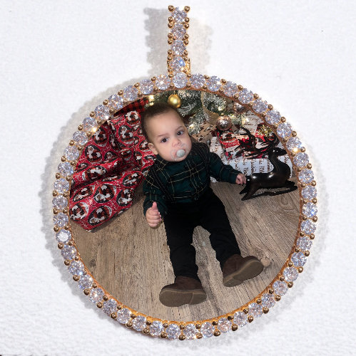 LARGE 3D CIRCLE CUSTOM PICTURE PENDANT