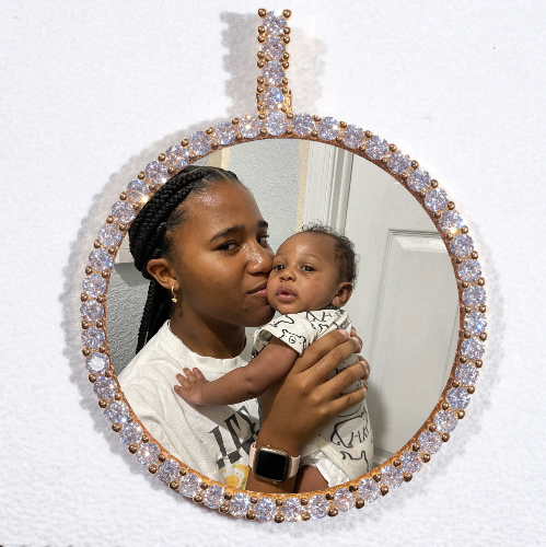LARGE 3D CIRCLE CUSTOM PICTURE PENDANT