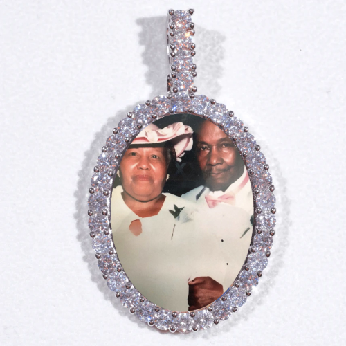 Large 3D Oval Custom Picture Pendant