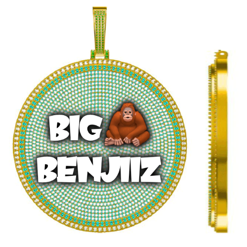 CUSTOM LETTER NECKLACE 3D BIG DISC