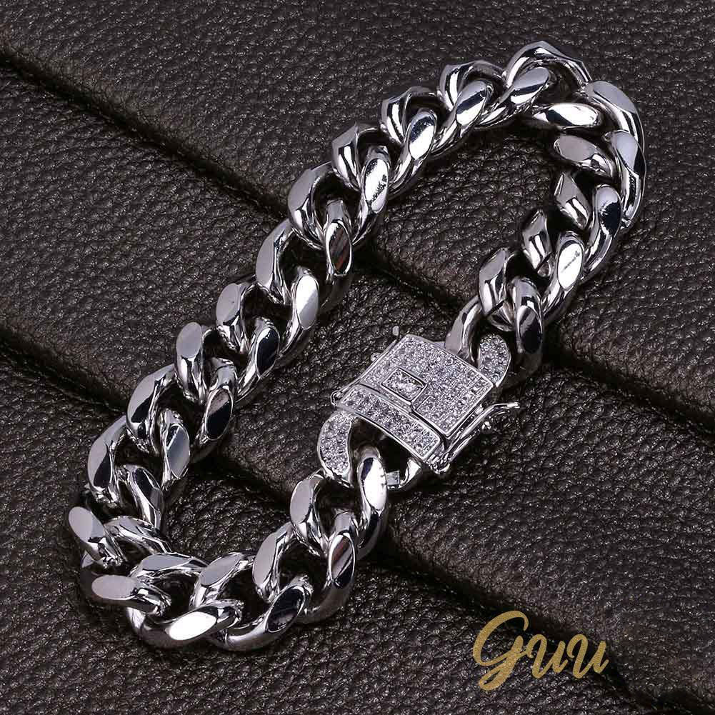 Iced Lock Cuban Link Bracelet