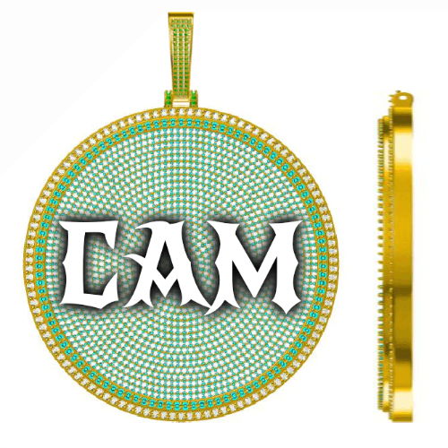 CUSTOM LETTER NECKLACE 3D BIG DISC