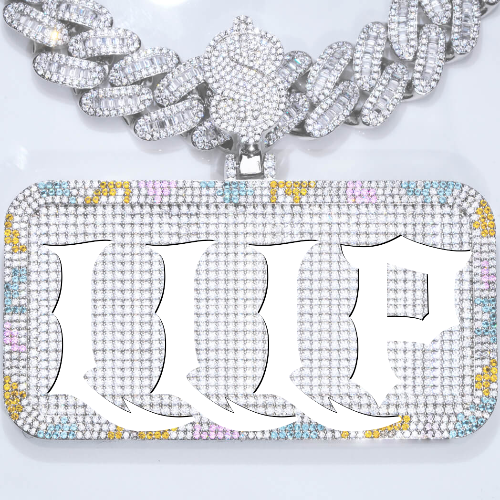 CUSTOM LETTER NECKLACE 3D COLORFUL SQUARE