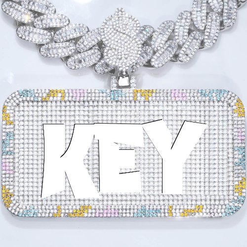 CUSTOM LETTER NECKLACE 3D COLORFUL SQUARE