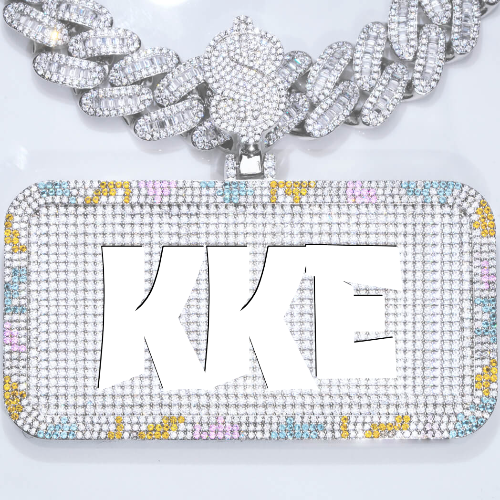 CUSTOM LETTER NECKLACE 3D COLORFUL SQUARE