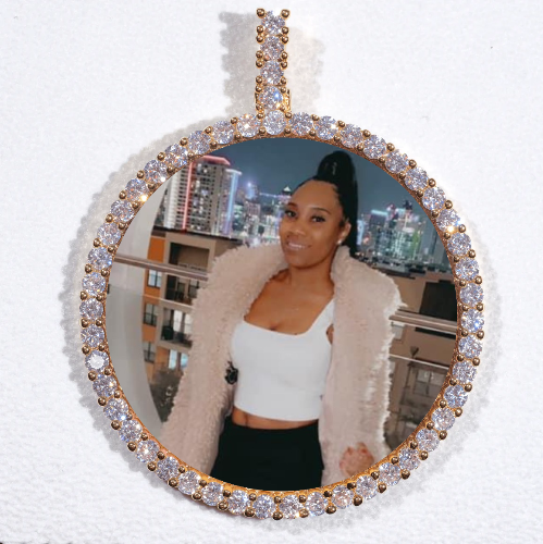 LARGE 3D CIRCLE CUSTOM PICTURE PENDANT