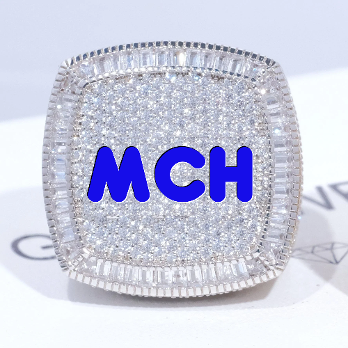 CUSTOM LETTER 3D ICED RING